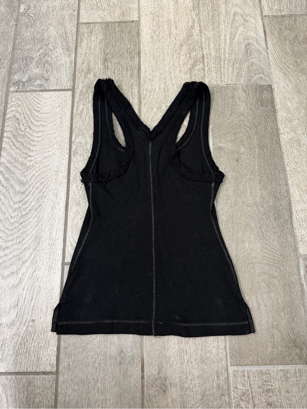 Free People Black Ribbed Button-Front Racerback Tank - Picture 2 of 3